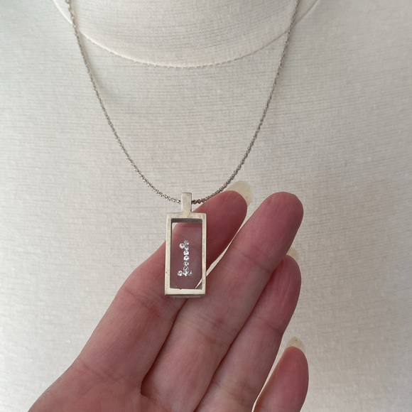 None Jewelry - Necklace, 14k white gold, lucite pendant